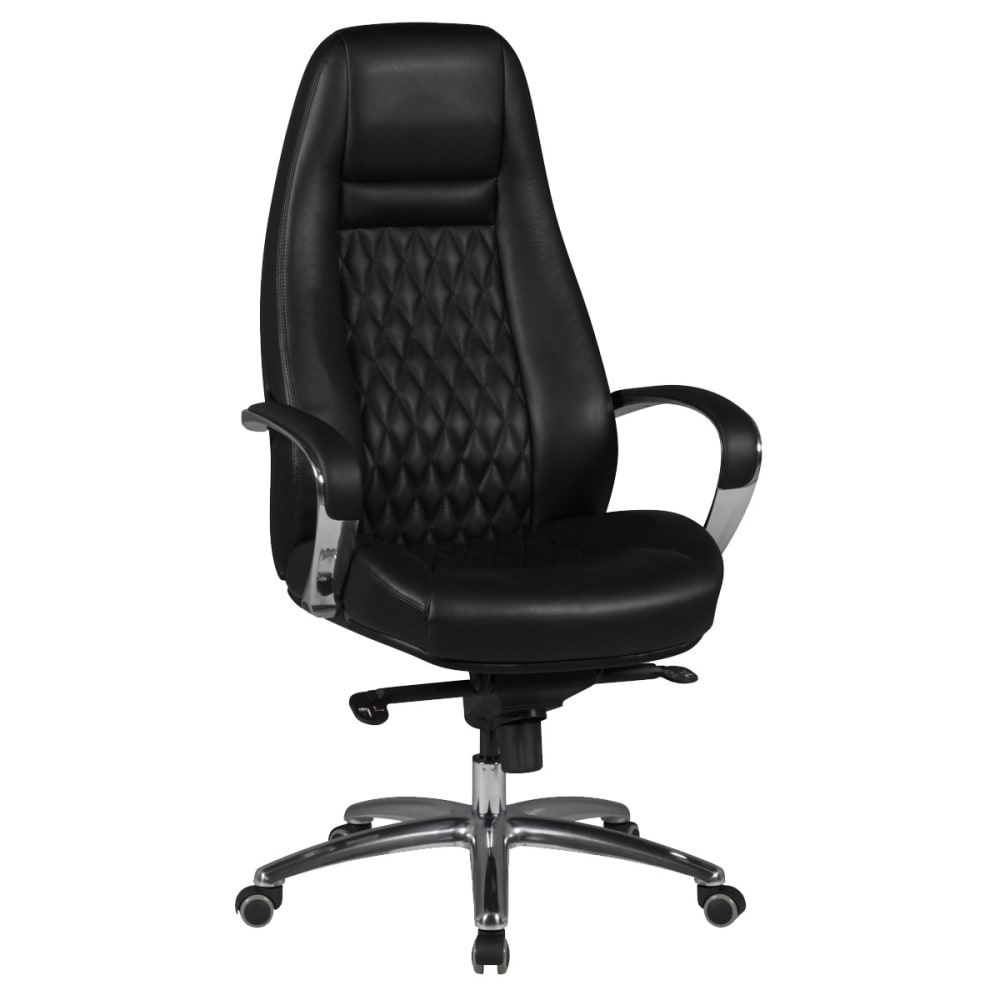 Fauteuil de direction réglable en hauteur en cuir, noir