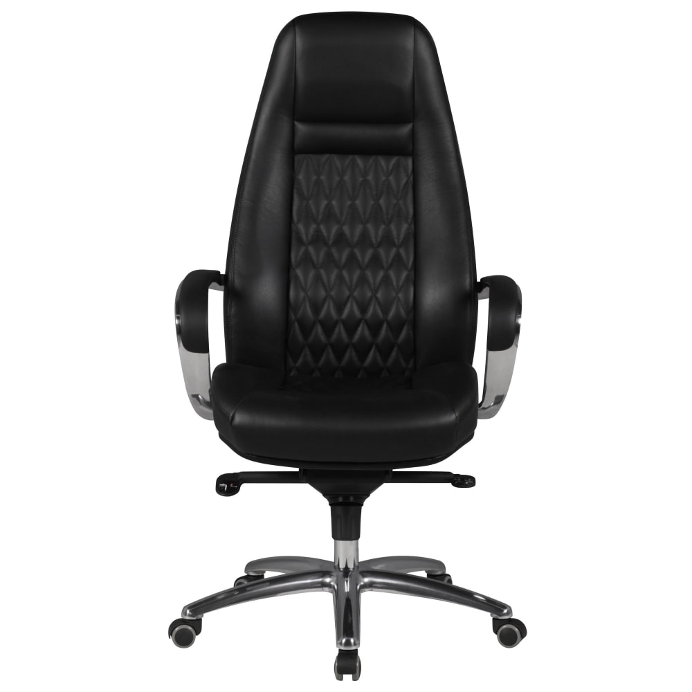 Chefsessel höhenverstellbar aus Leder, Schwarz - Maisons Du Monde