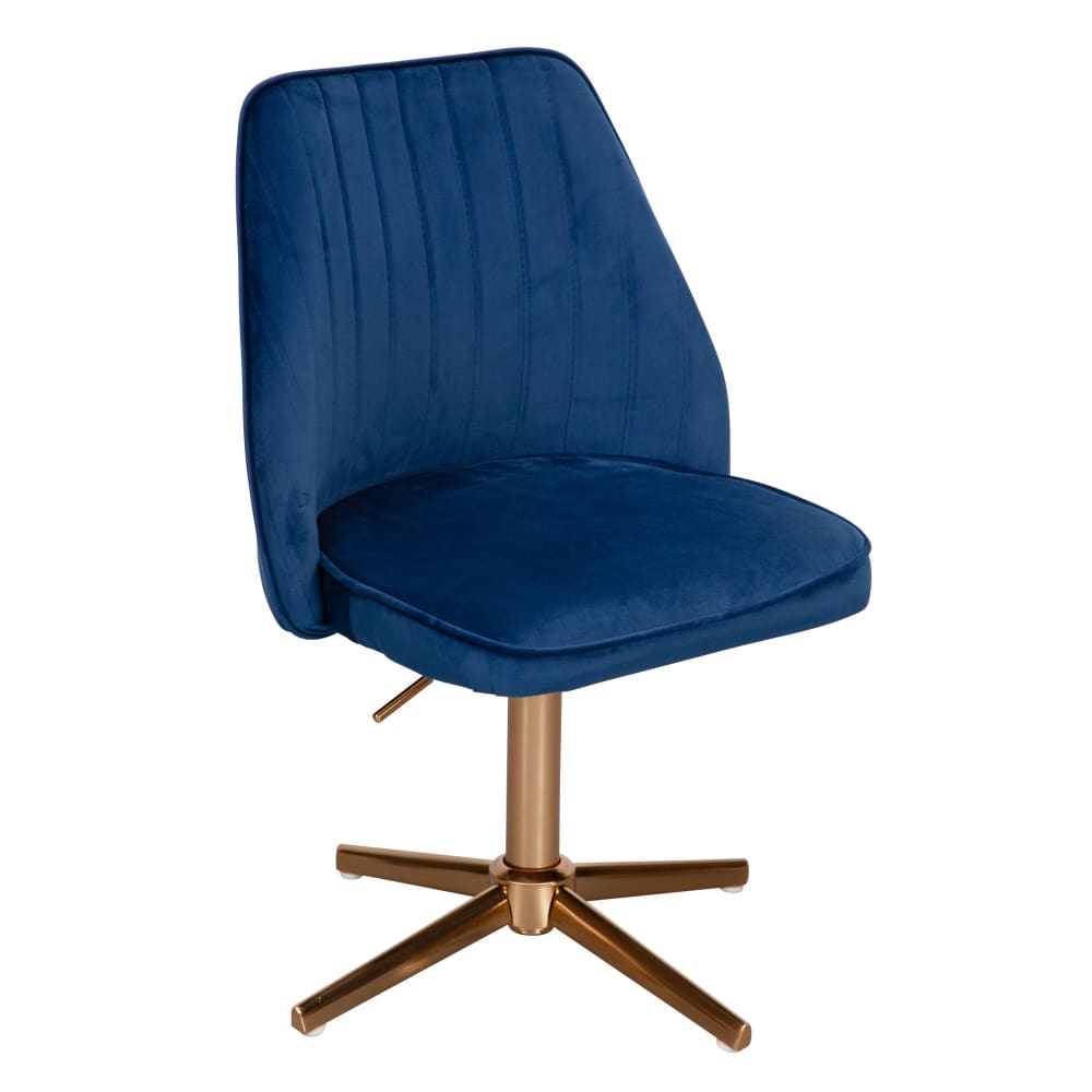 Chaise de bureau réglable en hauteur en velours, bleu Chaise de bureau réglable en hauteur en velours, bleu