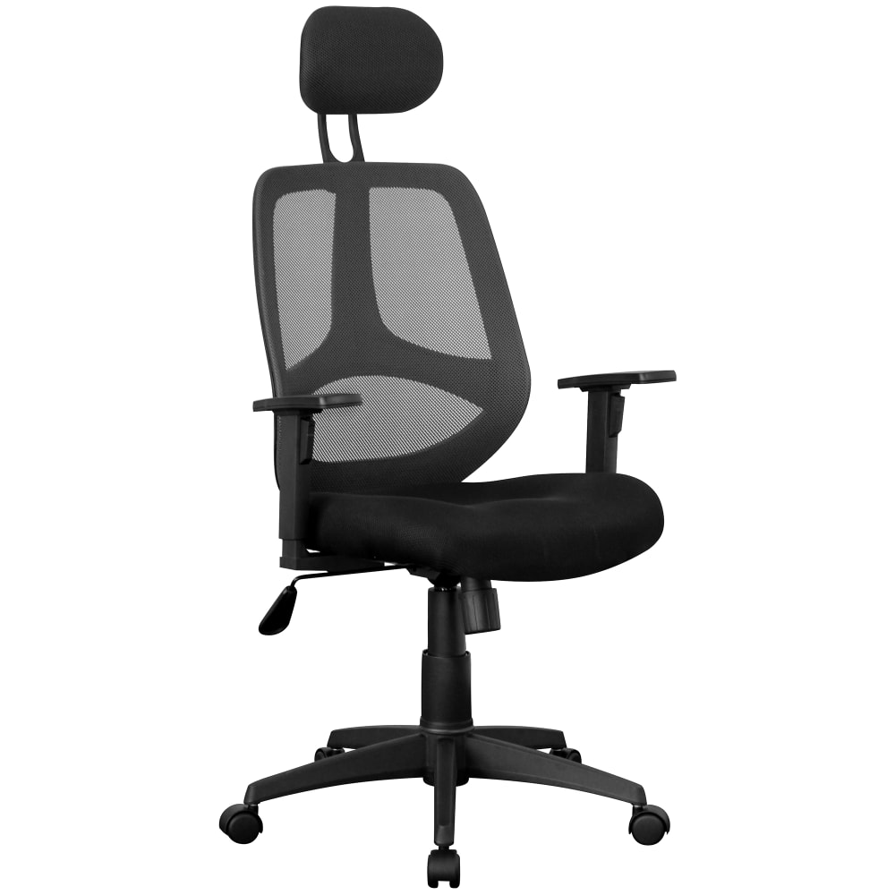 Chaise de bureau réglable en hauteur en tissu, noir Chaise de bureau réglable en hauteur en tissu, noir