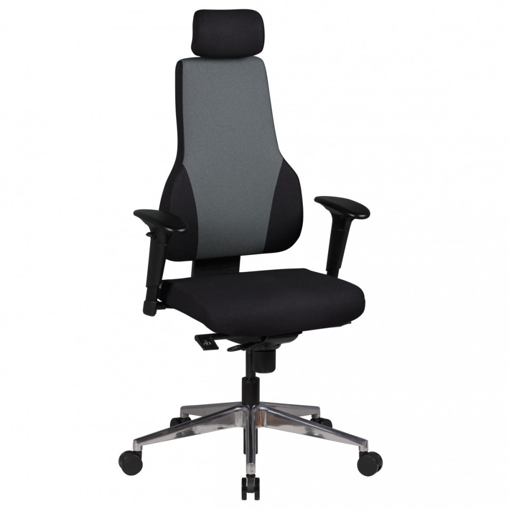 Fauteuil de direction réglable en hauteur en tissu, noir