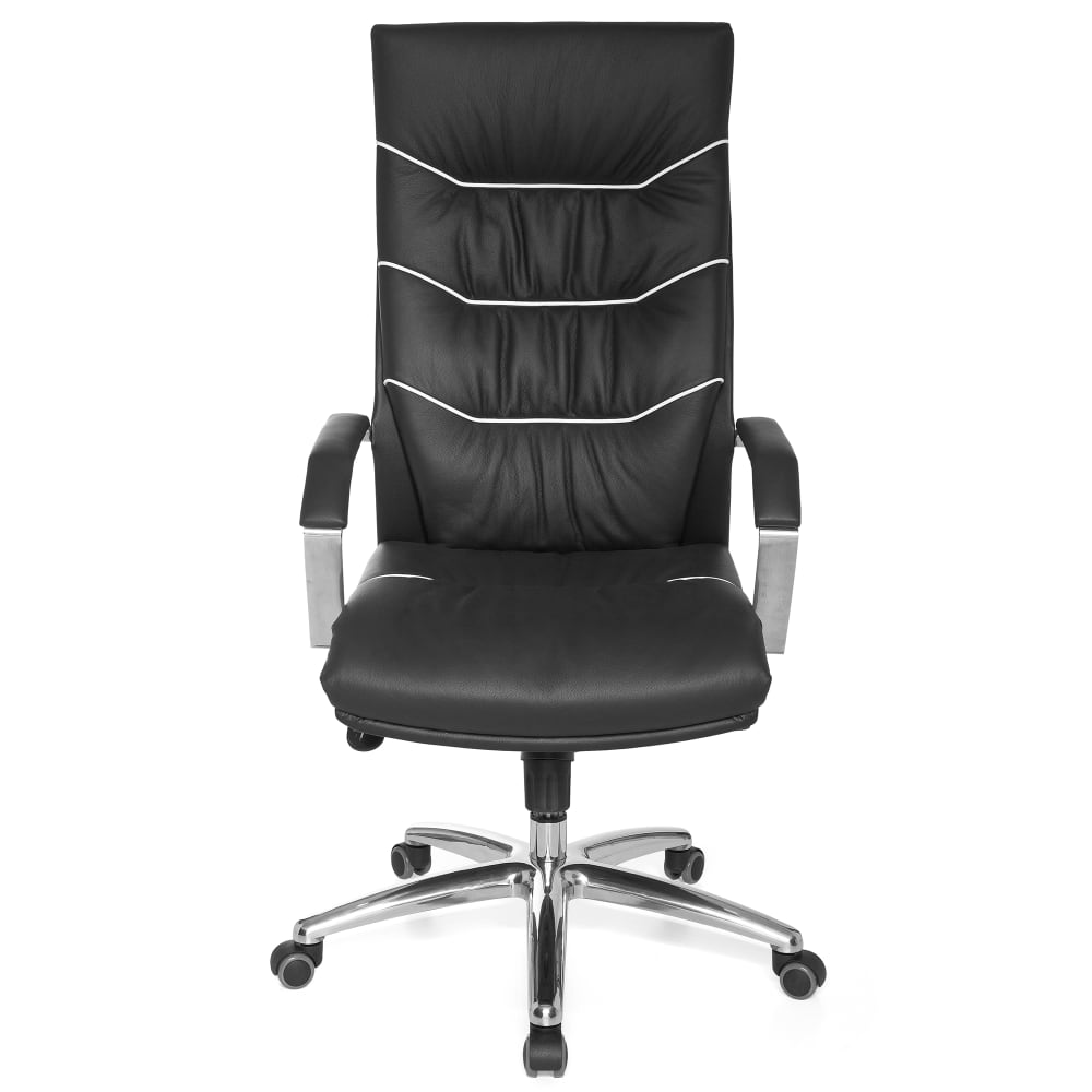 Chefsessel höhenverstellbar aus Leder, Schwarz - Maisons Du Monde