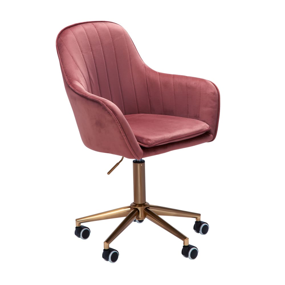 Chaise coque réglable en hauteur en velours, rose