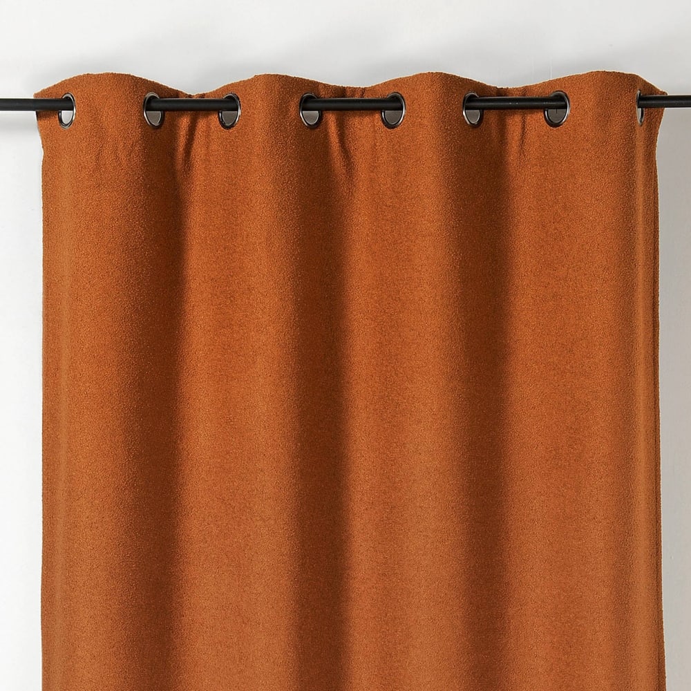 Rideau thermique au style bouclette polyester terracotta 140x260 cm - Maisons du Monde