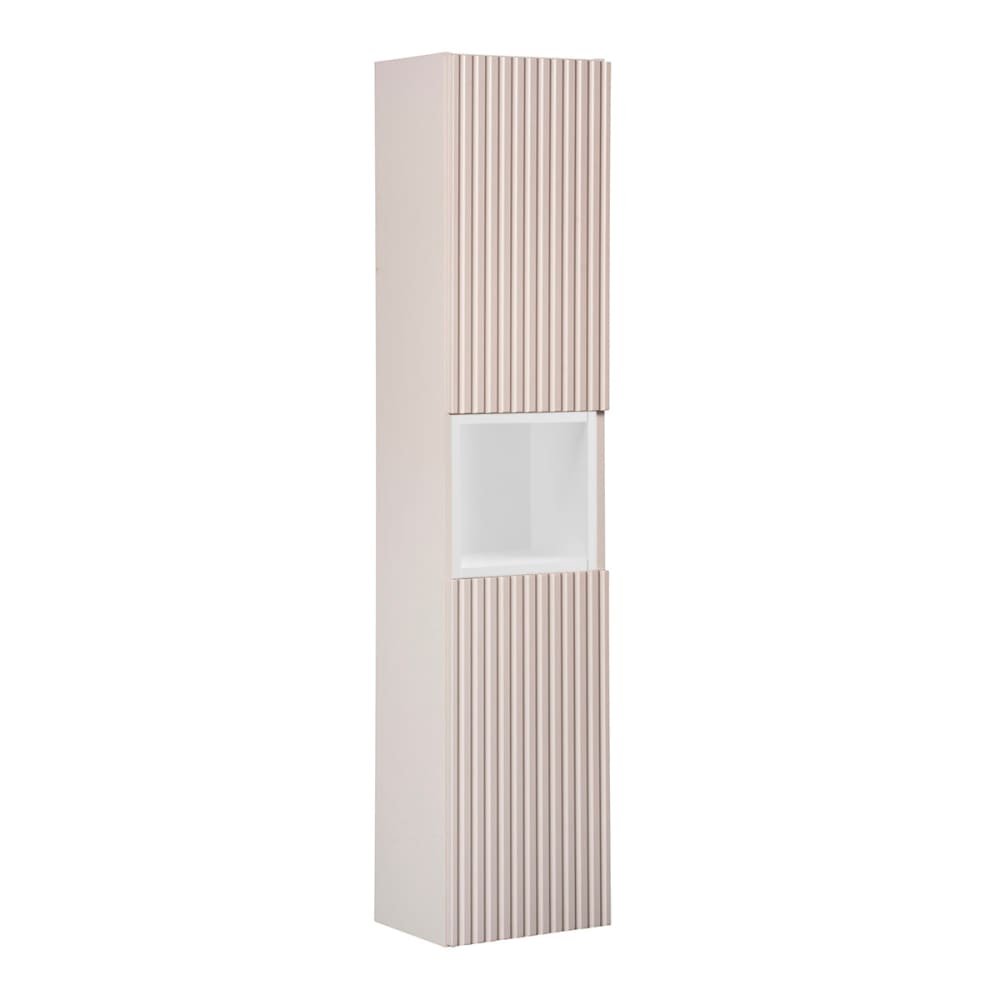 Petits meubles 2-türige Hängesäule 1 Nische und Weiß Melamin Kaschmir Beige Spanplatte
