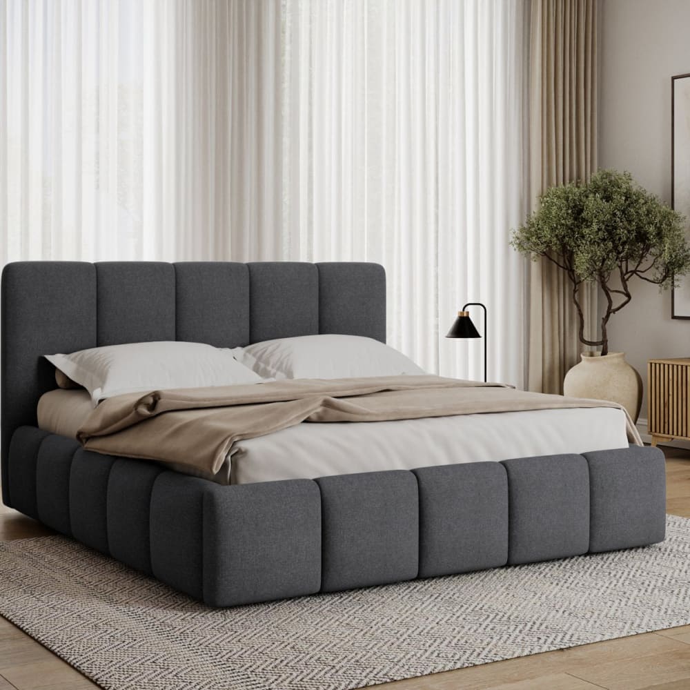 Petits meubles Kastenbett 160x200 inkl. Lattenrost Kiefernholz Grau style modern Grau