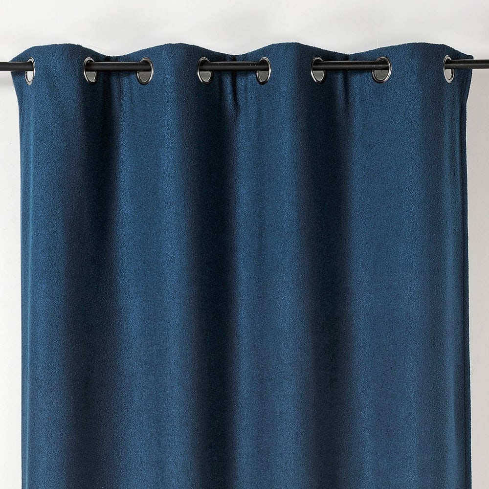 Rideau thermique au style bouclette polyester bleu 140x260 cm - Maisons du Monde