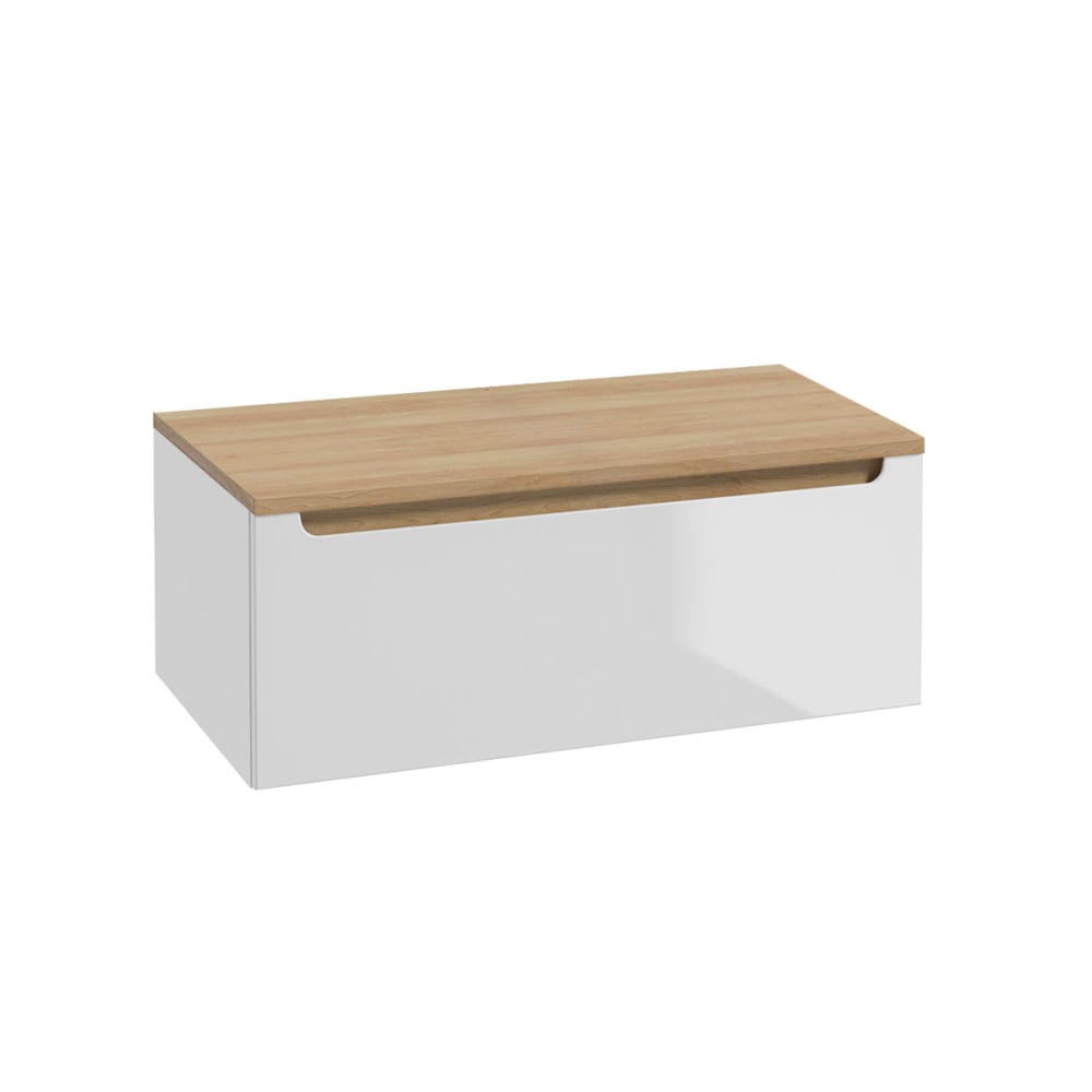 Petits meubles Waschtisch 80cm 1 Schublade MDF Weiß Weiß Spanplatte