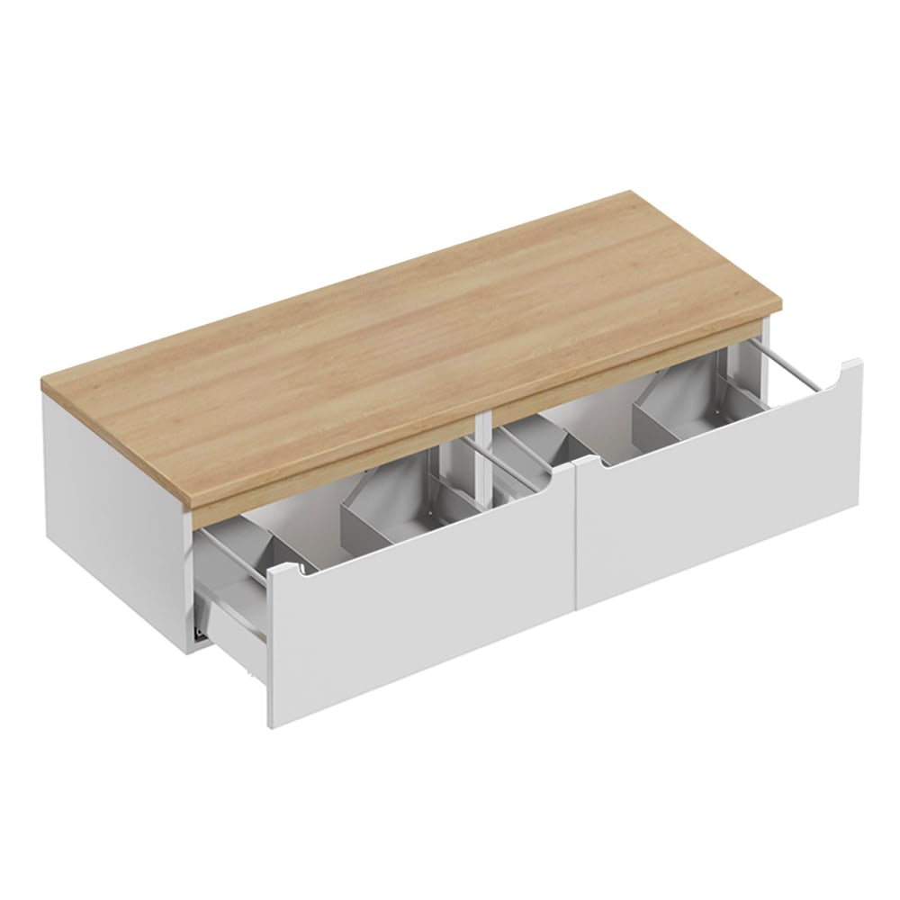 Waschbeckenunterschrank 120cm MDF Weiß - Maisons Du Monde