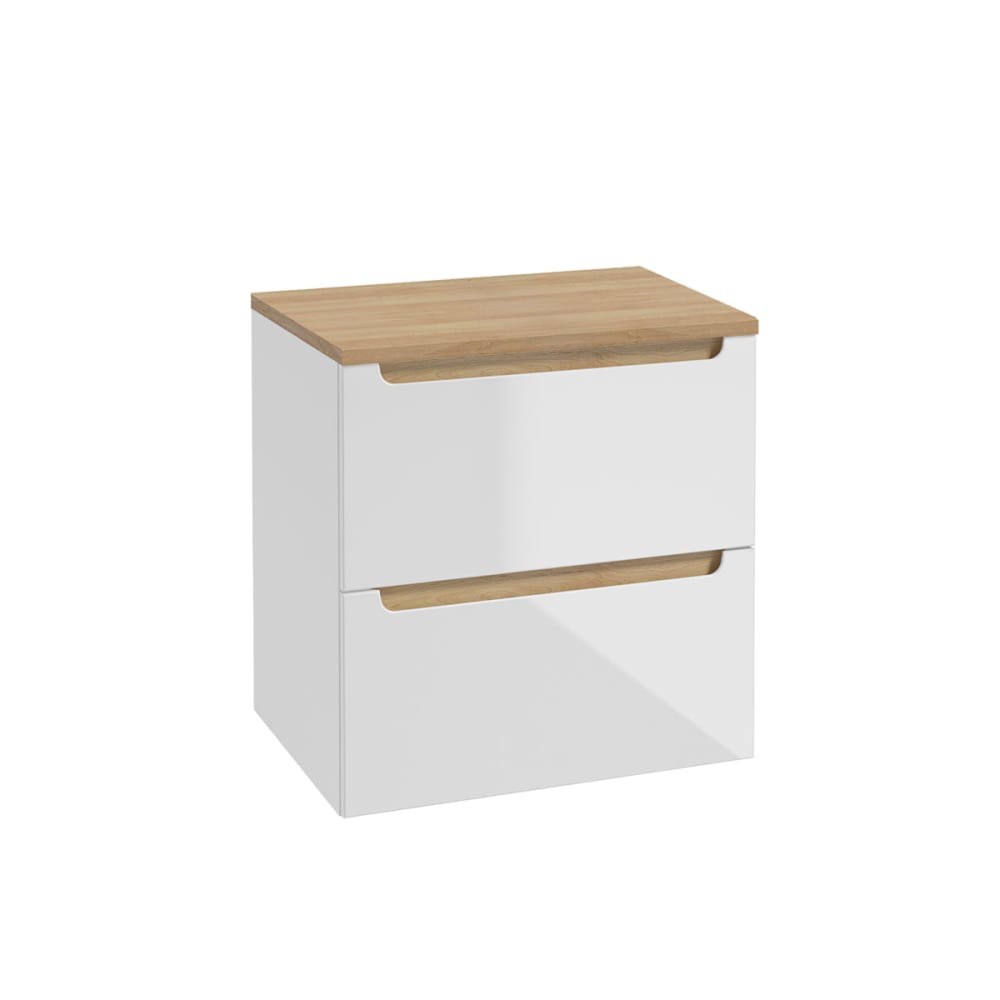 Petits meubles Waschtisch 60cm 2 Schubladen MDF Weiß Weiß Spanplatte