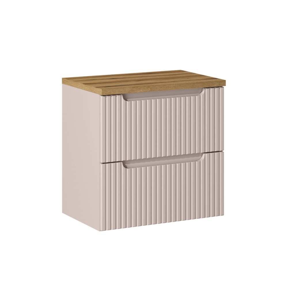 Petits meubles Waschtisch 60cm 2 Schubladen Melamin Kaschmir Beige Spanplatte