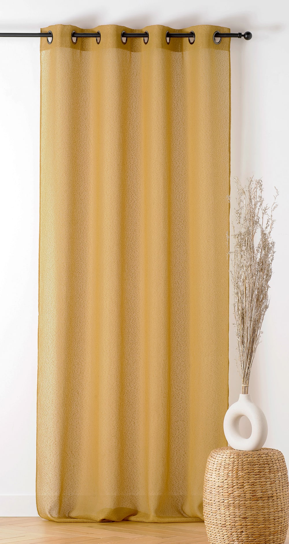 Voilage moutarde boucline 140x240cm