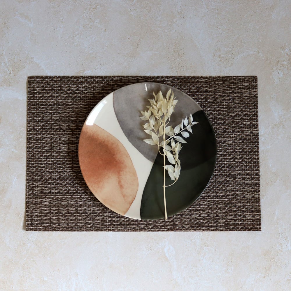 Lot de 6 sets de table effet tissage marron 45x30cm - Maisons du Monde