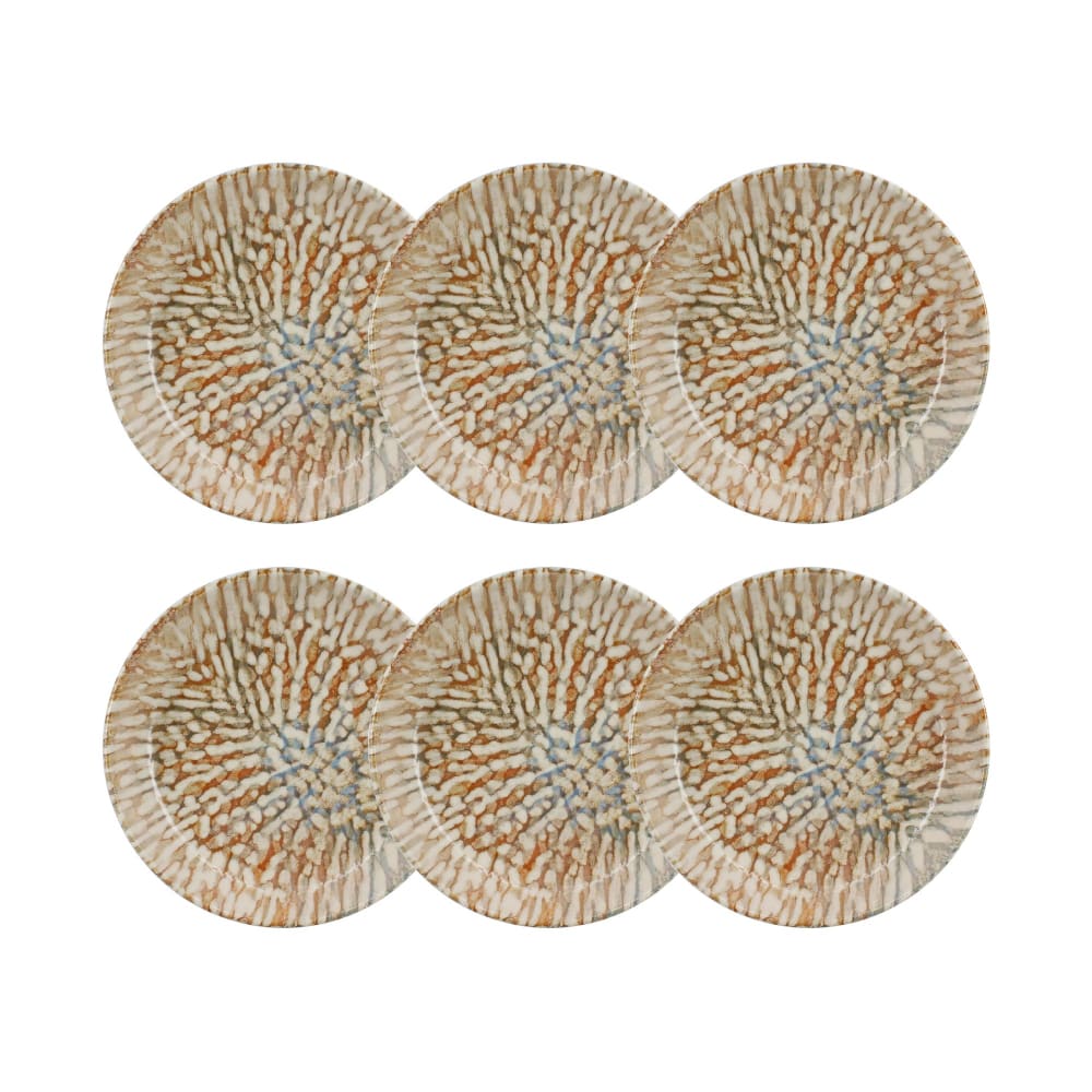 Lot de 6 assiettes creuses en grès 20,5cm