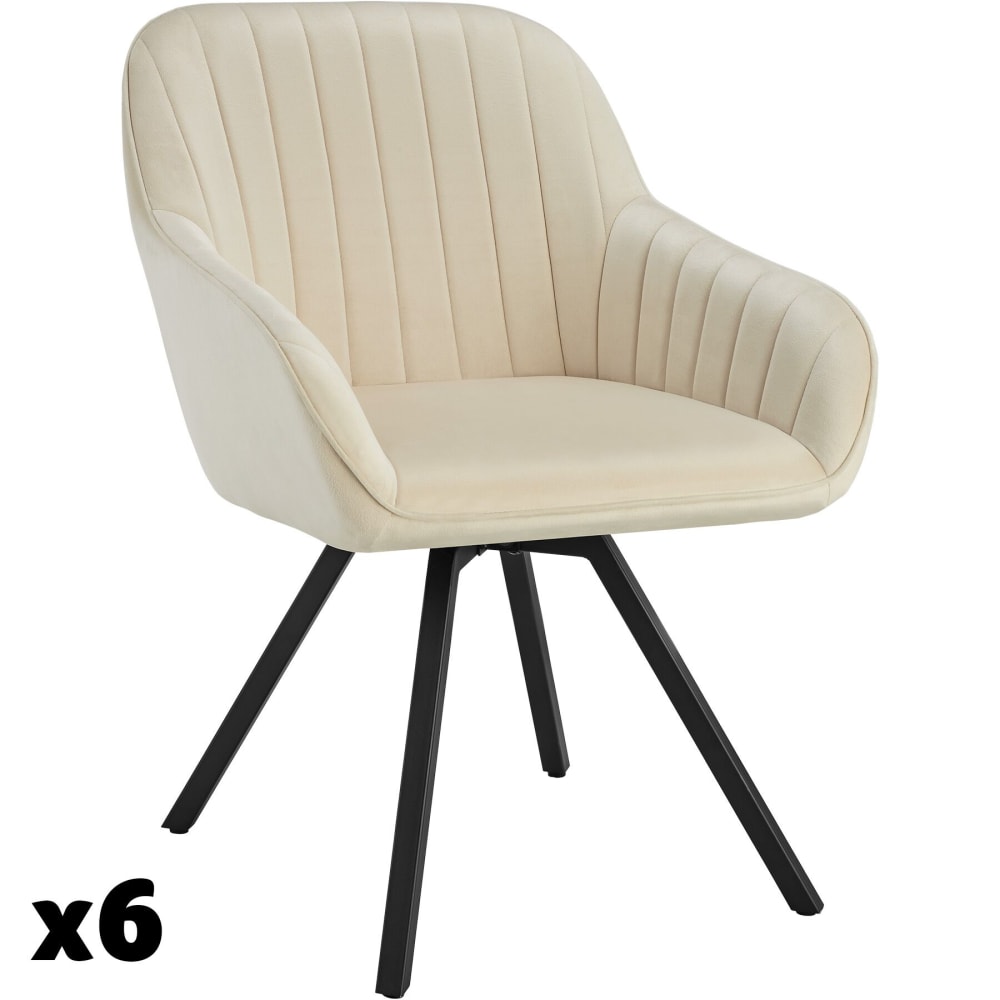 Lot 6 chaises pivotantes - accoudoirs