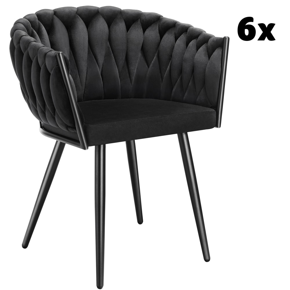 Lot 6 chaises de salle - noires