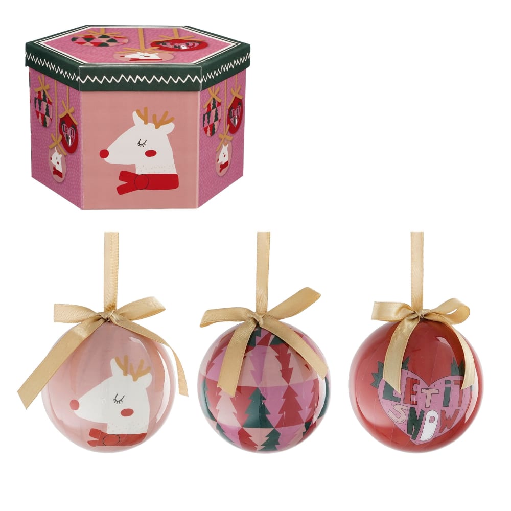 Bolas de navidad irrompibles rosa - lote de 14