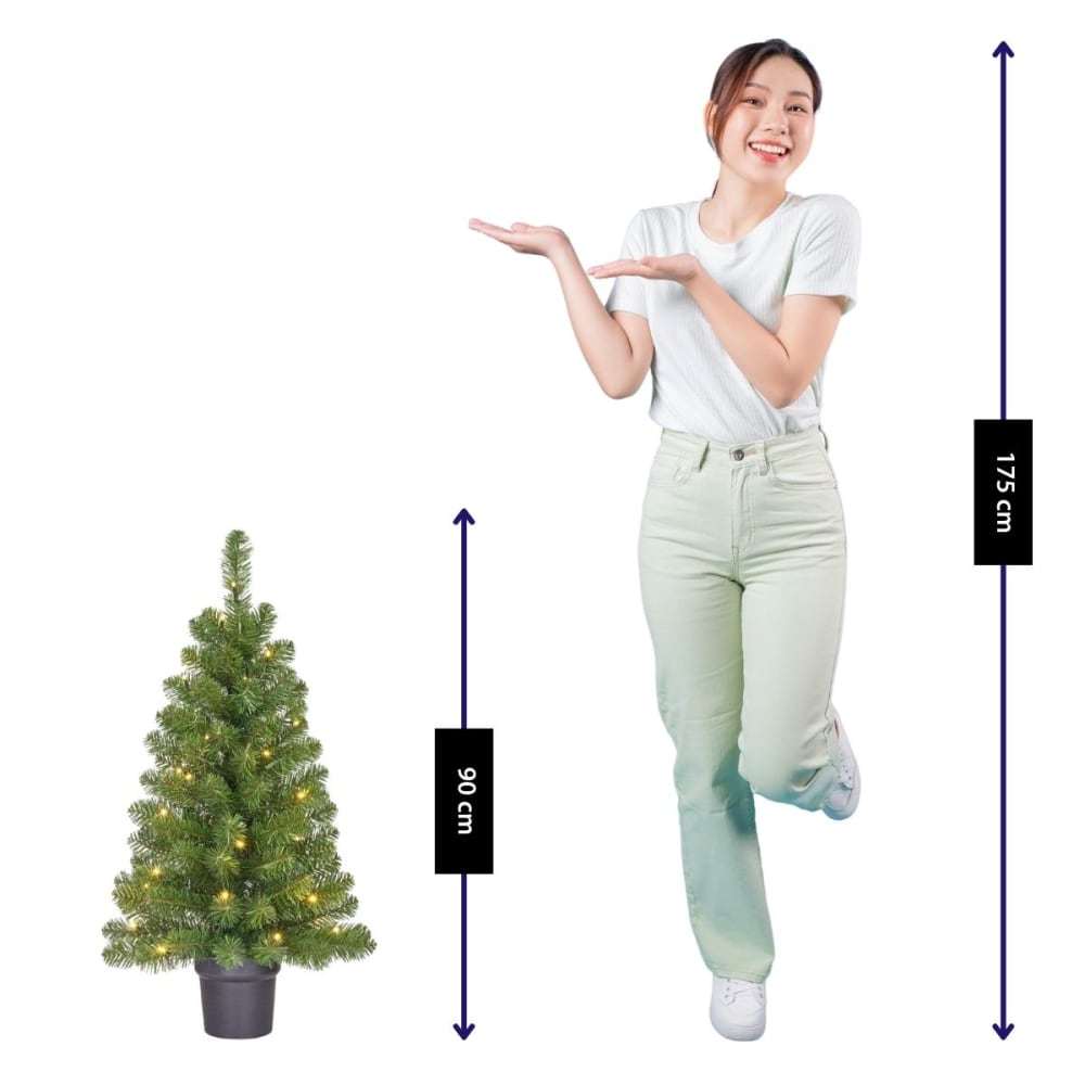 Sapin de noël artificiel vert ciment h90xl50xl50cm - Maisons du Monde