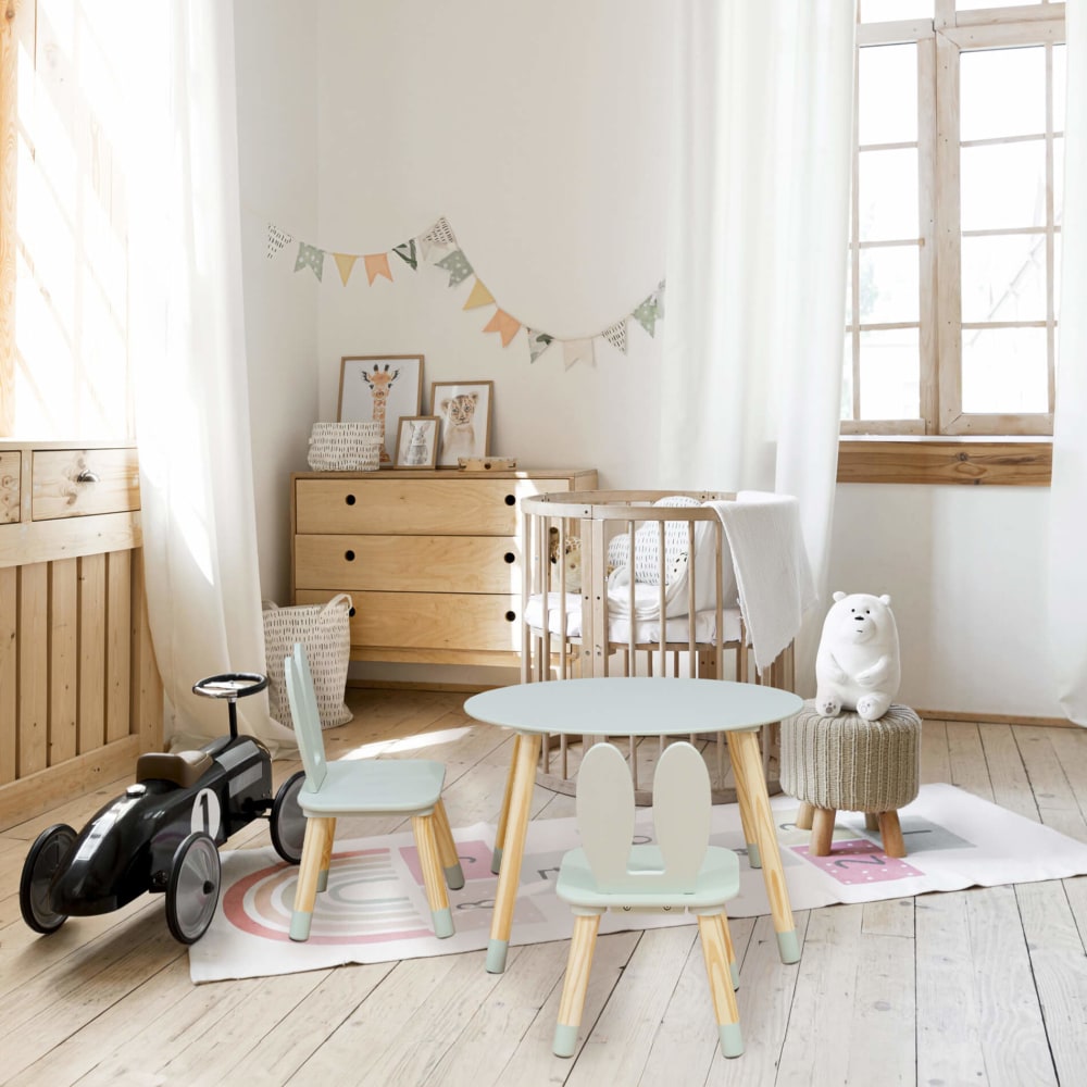 Ensemble avec petite table et 2 chaises pour enfants vert (Mobili Rebecca) - Image 1