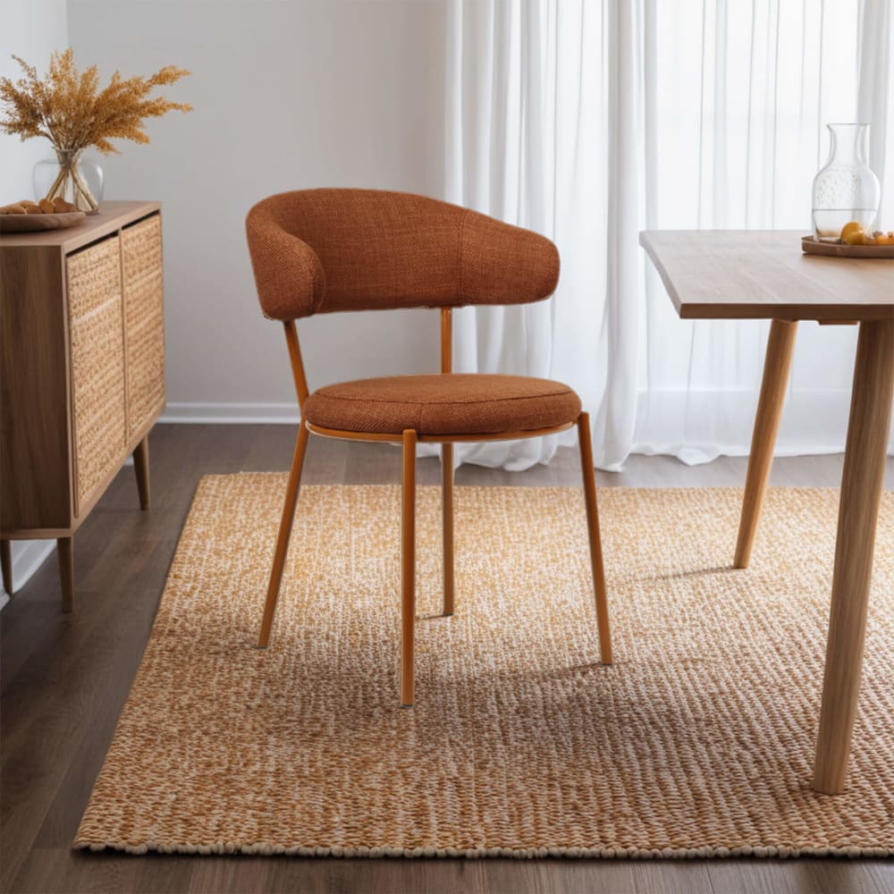 Ensemble de 2 chaises de salle à manger orange foncé en tissu - Maisons du Monde