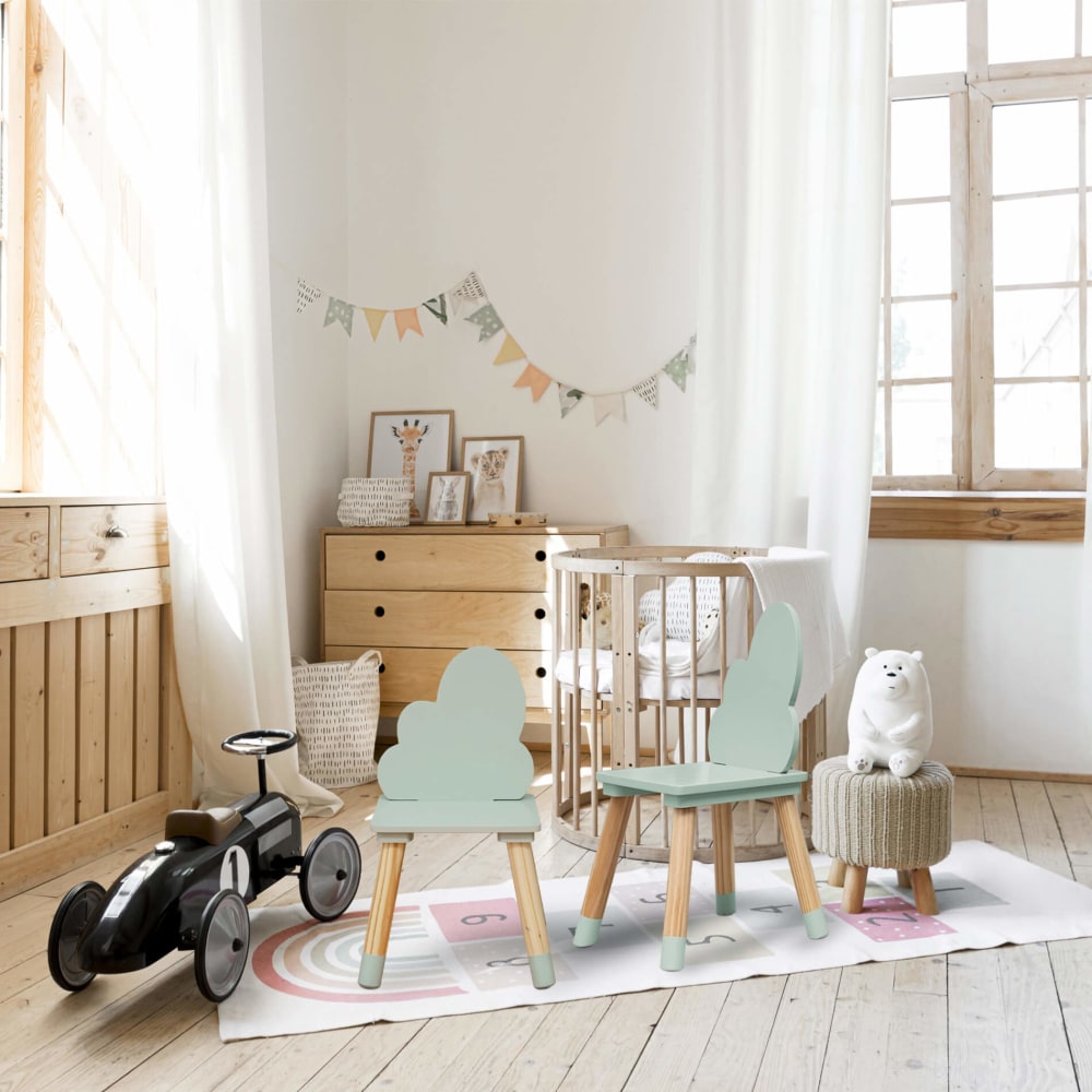 Ensemble de 2 chaises pour enfants vert et bois - Maisons du Monde
