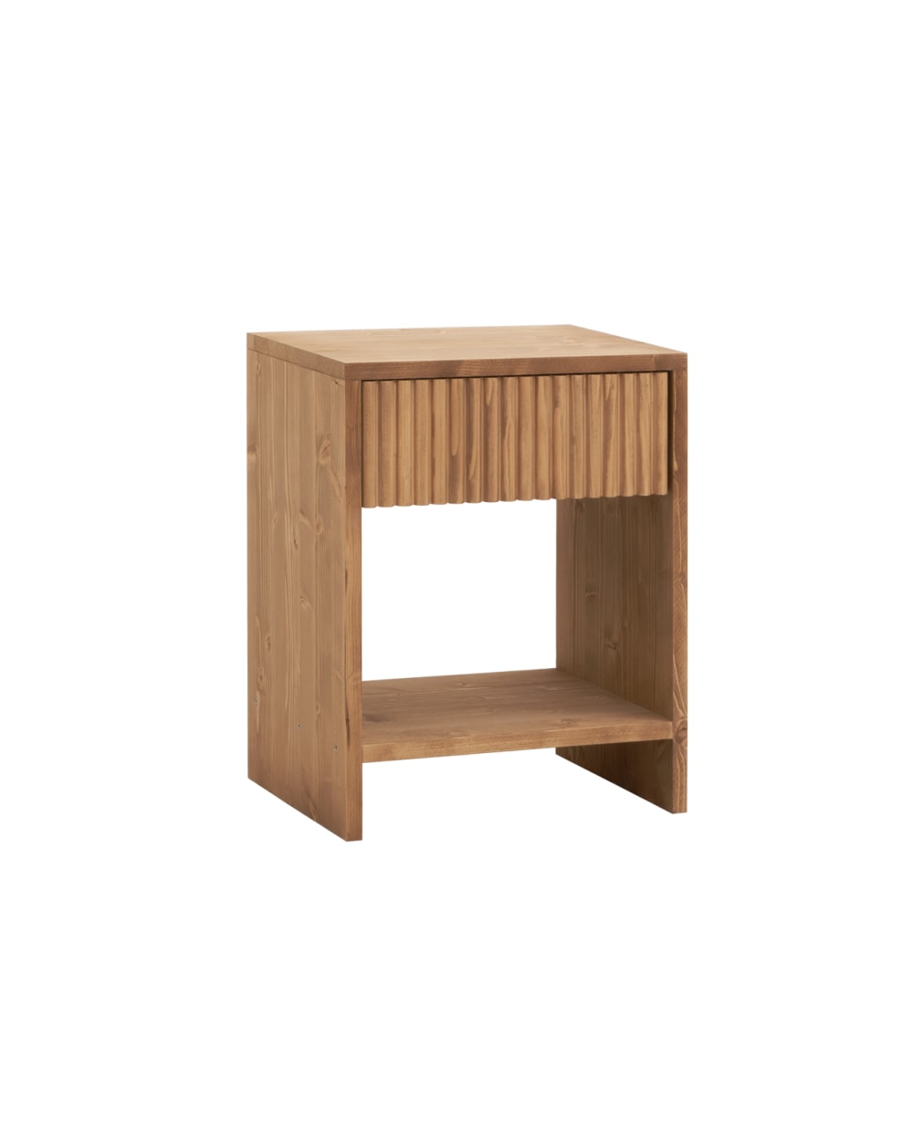 Table de chevet en bois avec un tiroir marron clair 60x40cm