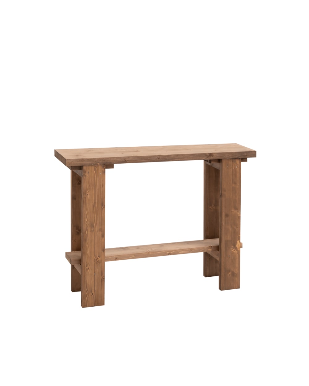 Decowood Massivholz-Konsole in Dunkel-Eiche, 120 × 84 cm Braun