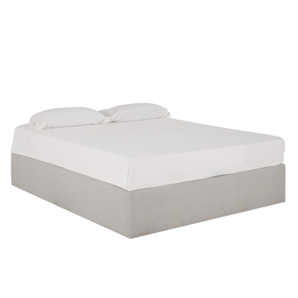 Canapé tapissé gris clair pour les matelas 100x200cm