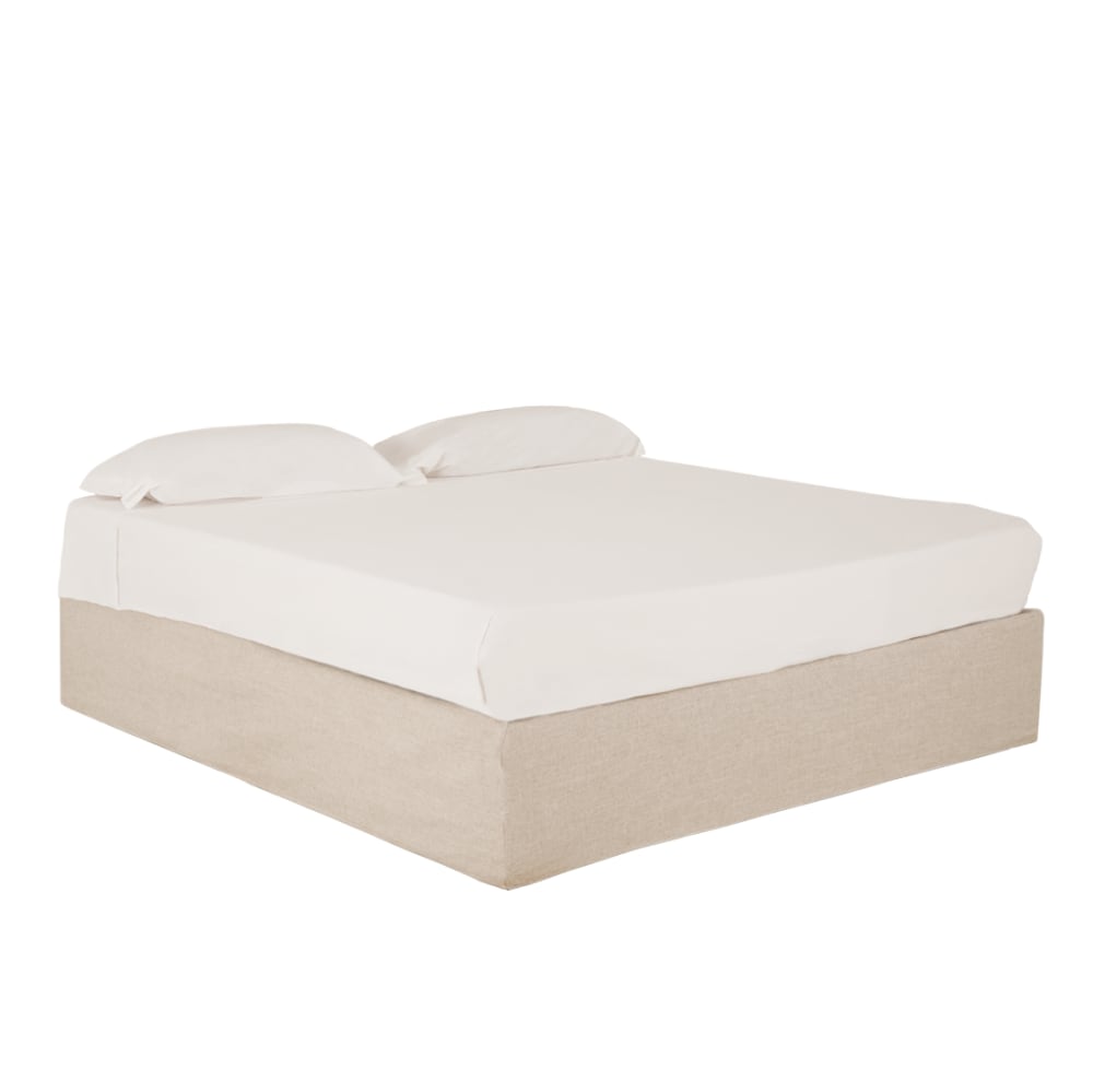 Canapé en lin beige déhoussable pour les matelas 160x200cm