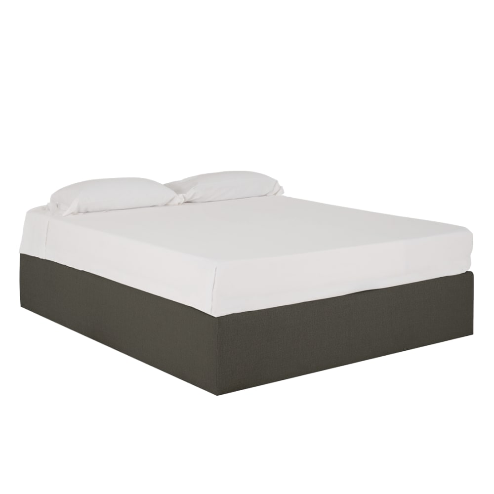 Canapé tapissé gris foncé pour les matelas 135x200cm