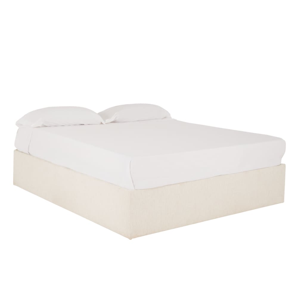 Canapé tapissé blanc pour les matelas 135x200cm