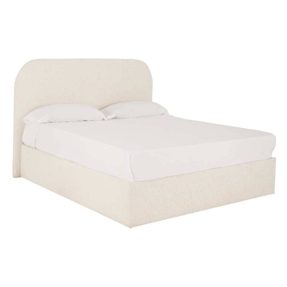 Lit avec coffre blanc pour matelas 150x200cm