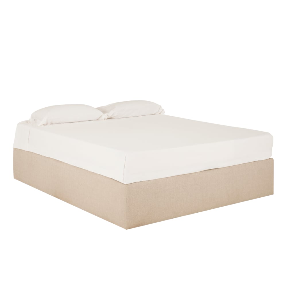 Canapé tapissé beige pour les matelas 150x200cm