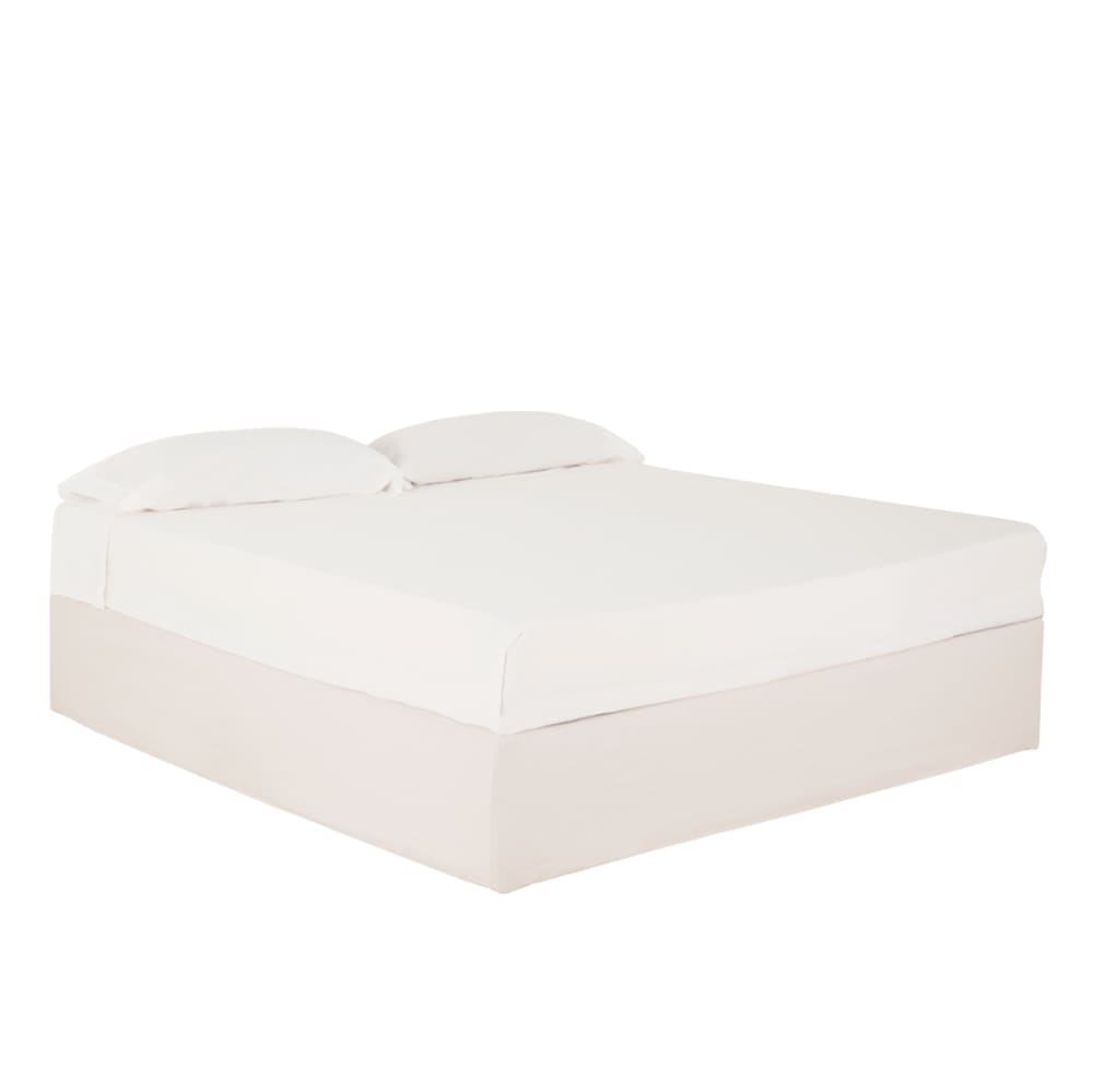 Canapé en lin blanc déhoussable pour les matelas 150x200cm