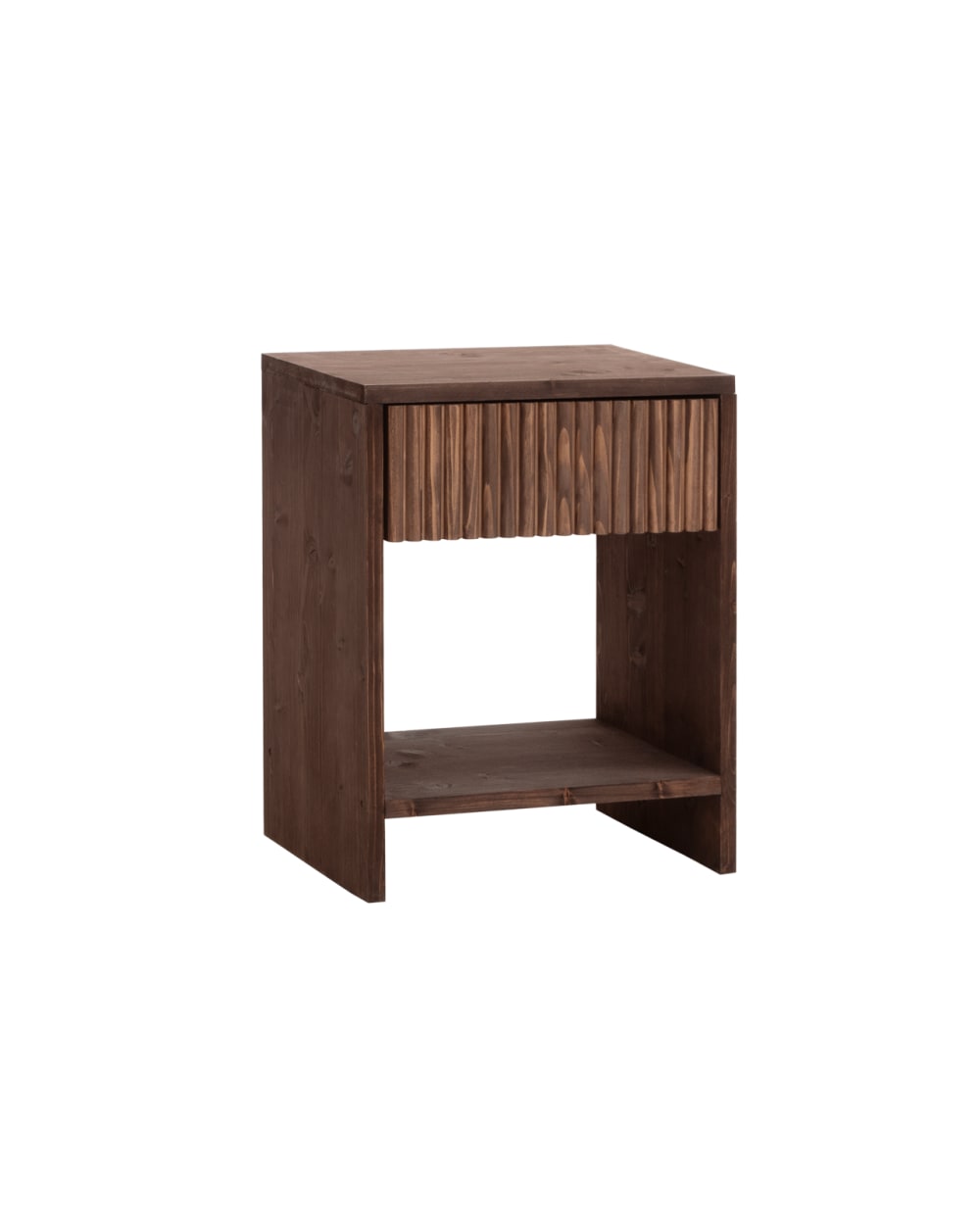 Table de chevet en bois avec un tiroir marron foncé 40x40cm
