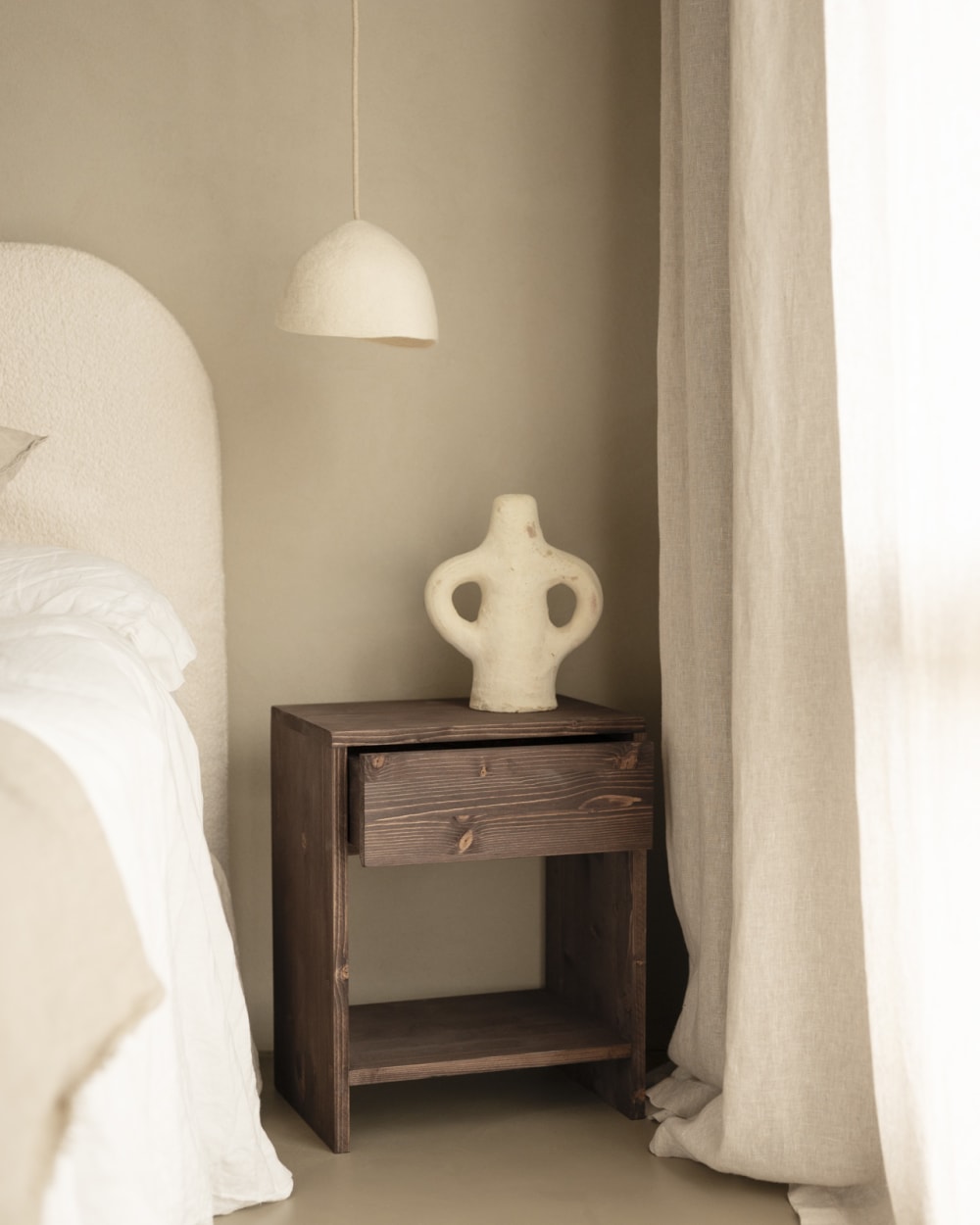 Lot de 2 tables de chevet en bois marron foncé 50x40cm - Maisons du Monde