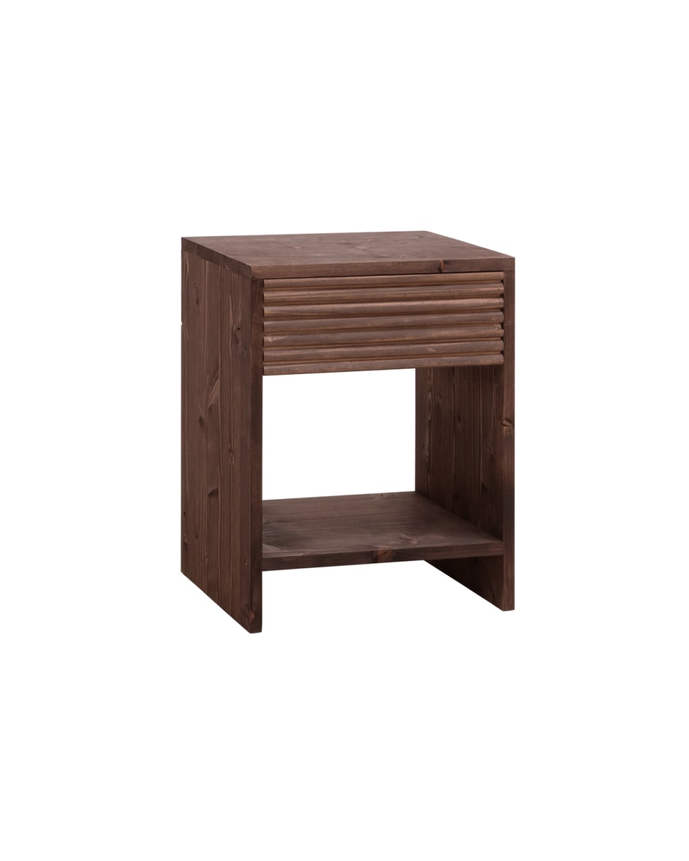 Table de chevet en bois avec un tiroir marron foncé 60x40cm
