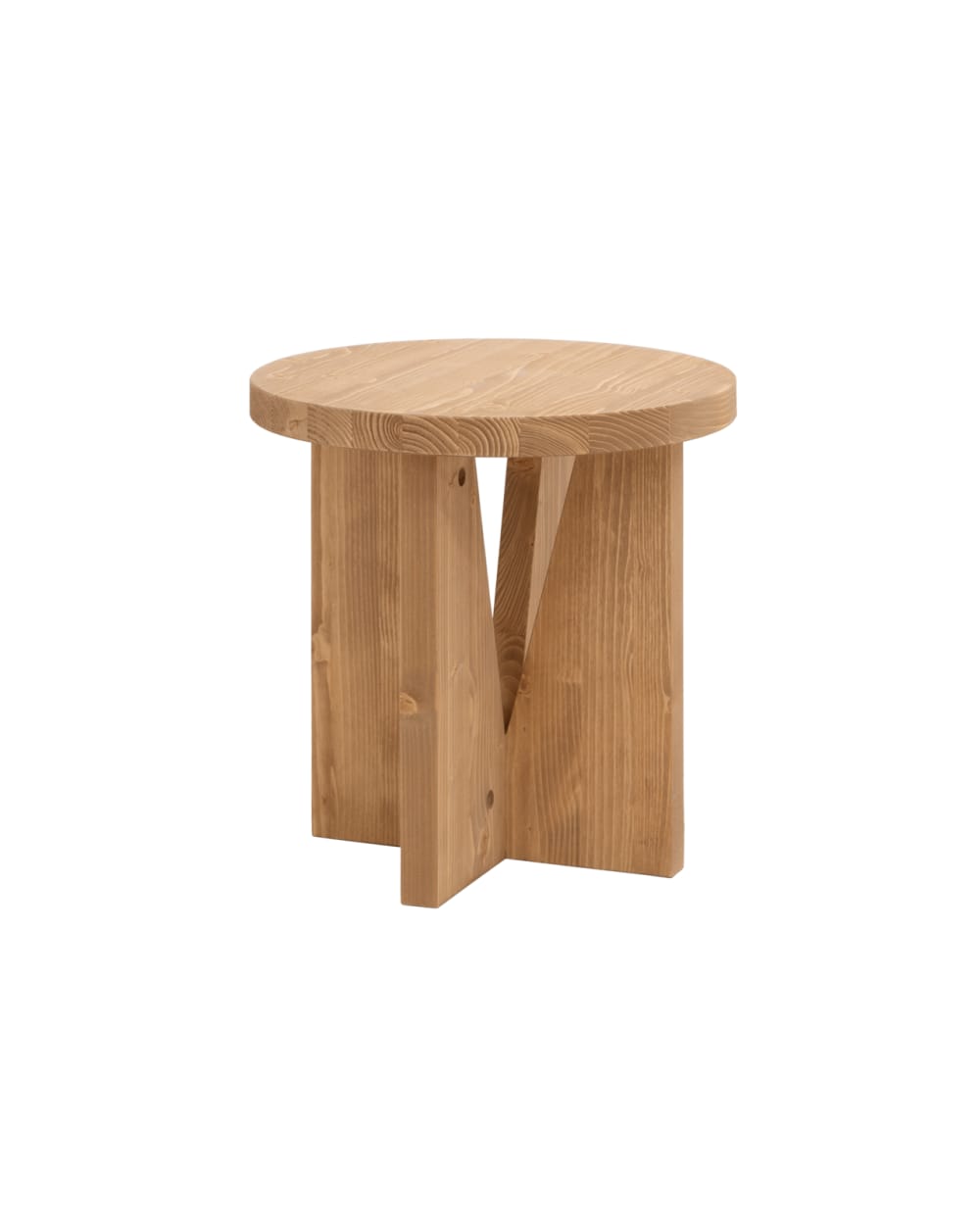 Mesita de noche de madera maciza en tono roble medio 40x40cm