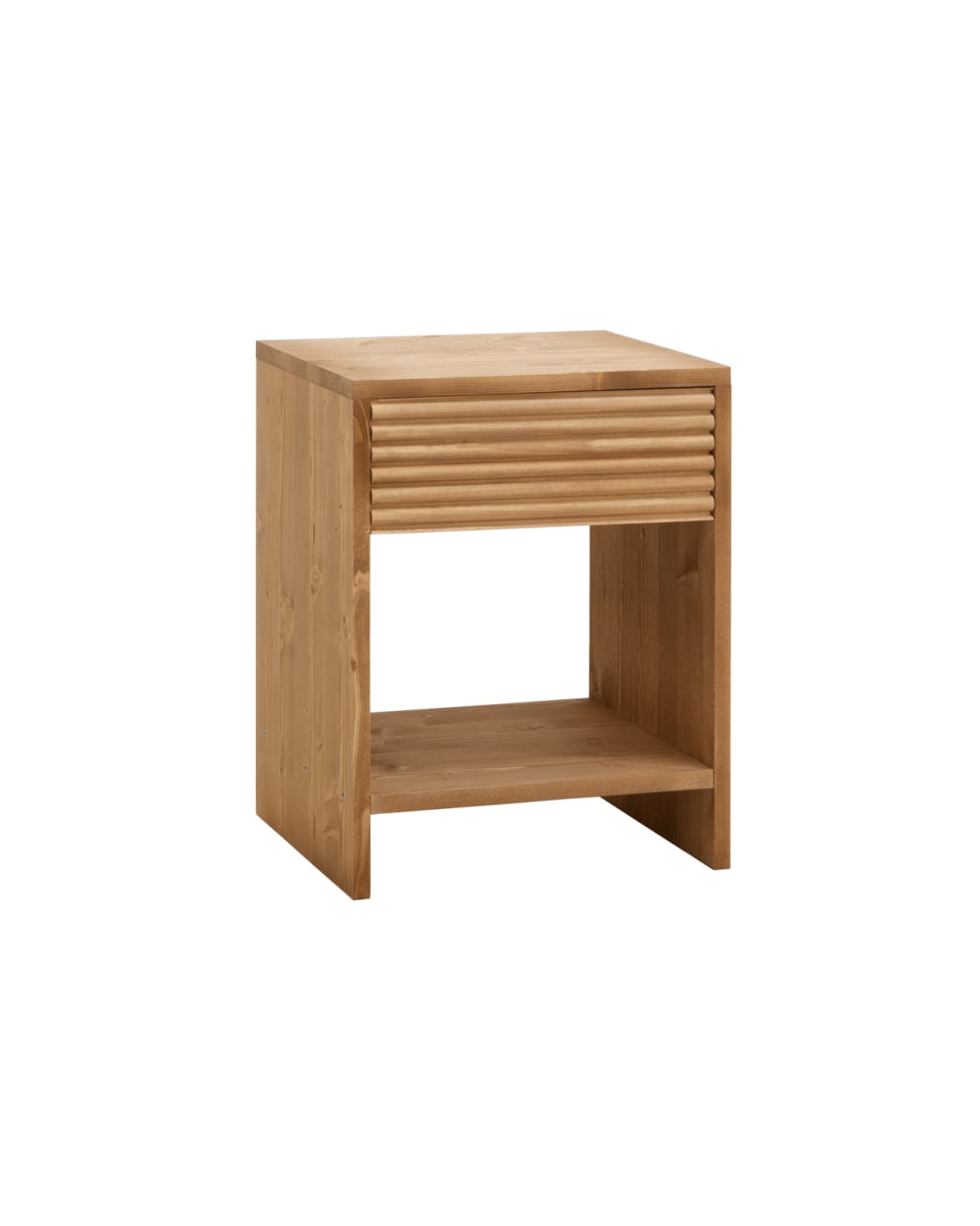 Table de chevet en bois avec un tiroir marron clair 50x40cm