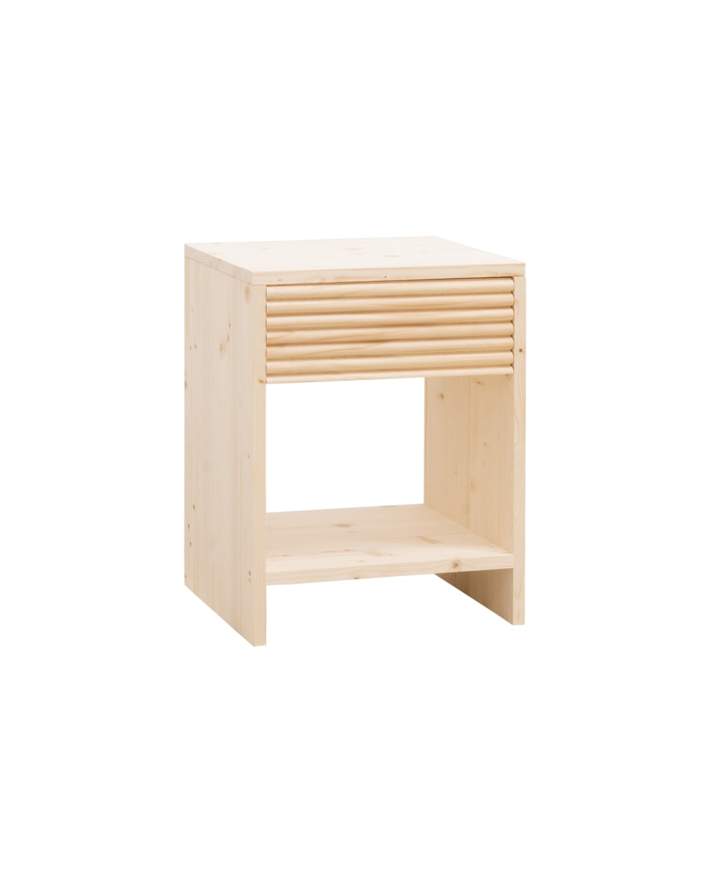 Table de chevet en bois avec un tiroir beige 40x40cm