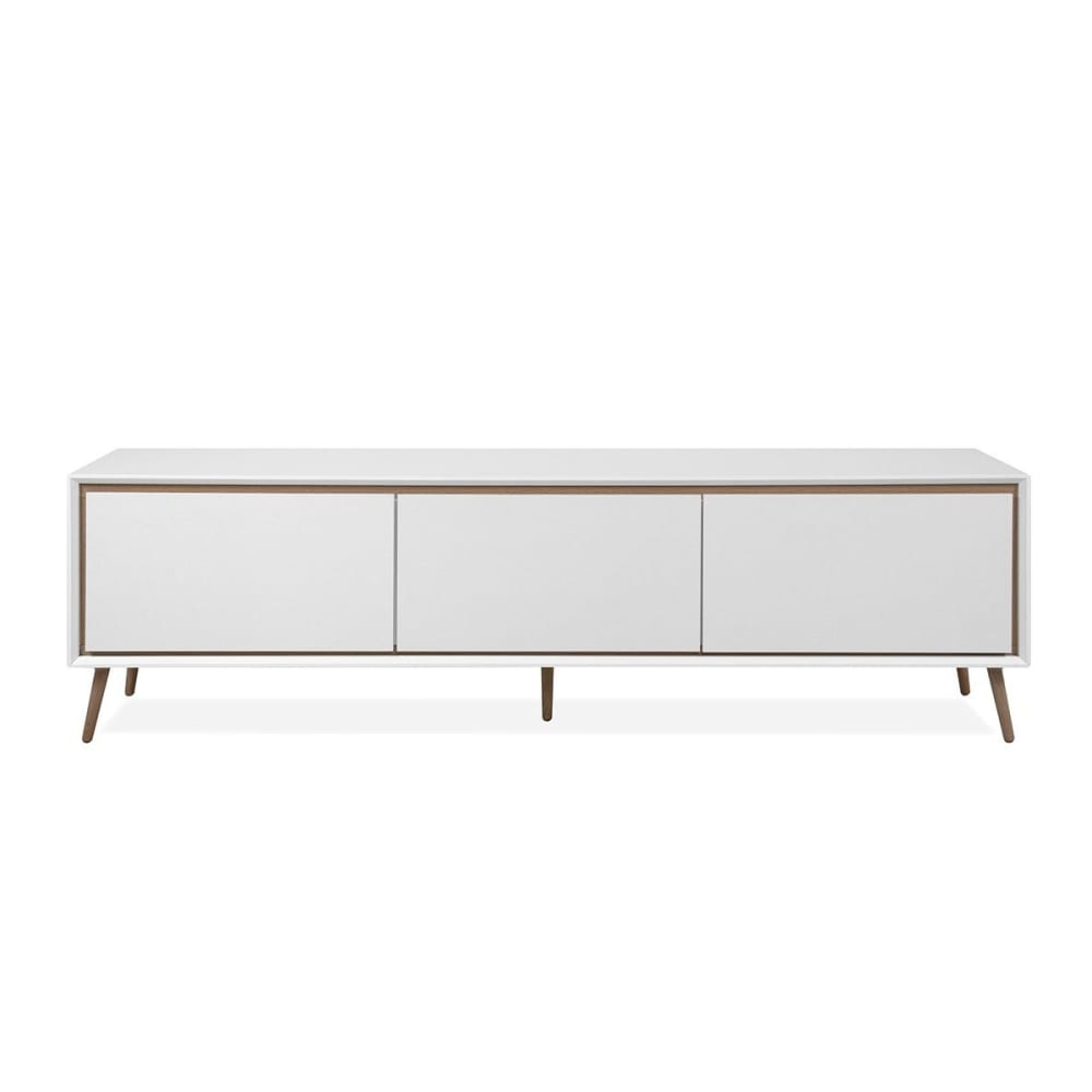 Meuble tv 3 abattants l175 cm - chêne et blanc Meuble tv 3 abattants l175 cm - chêne et blanc