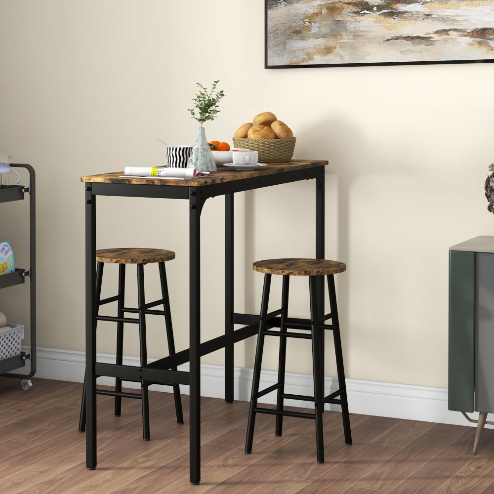2er-Set, 3-tlg, Design modern & Stahlholz-Optik - Maisons Du