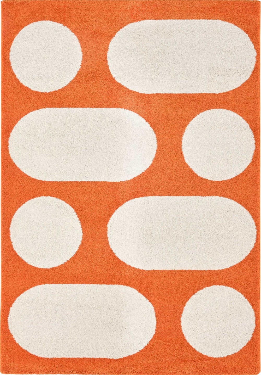 Tapis vintage style année 70 à motif géométrique Orange 80x140