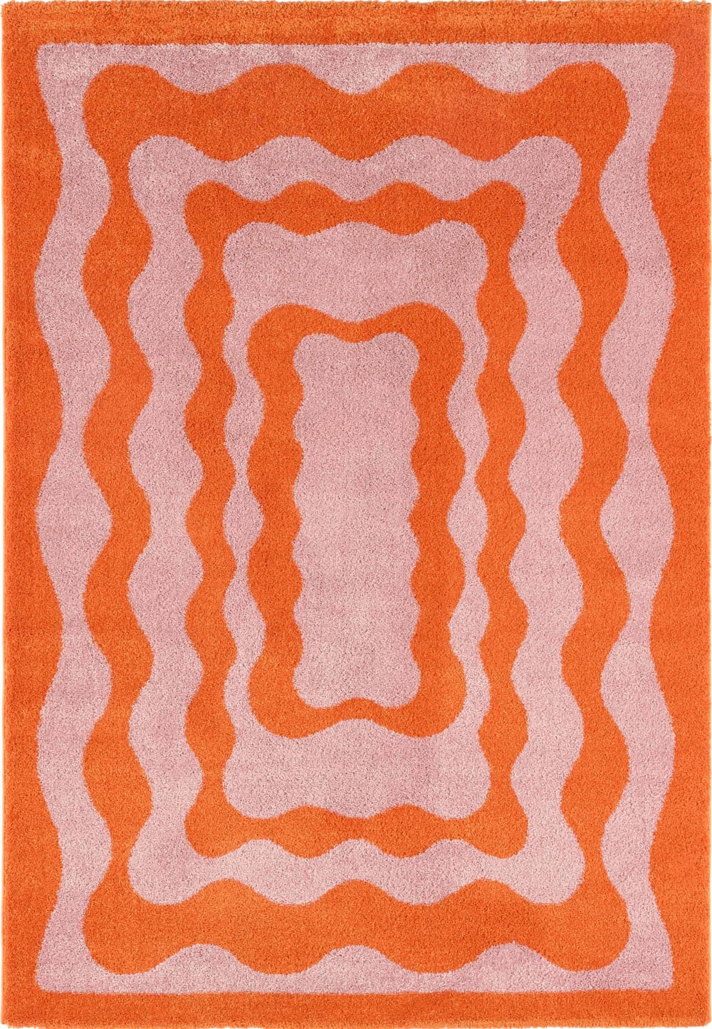 Tapis vintage style année 70 orange 160x230 - Maisons du Monde