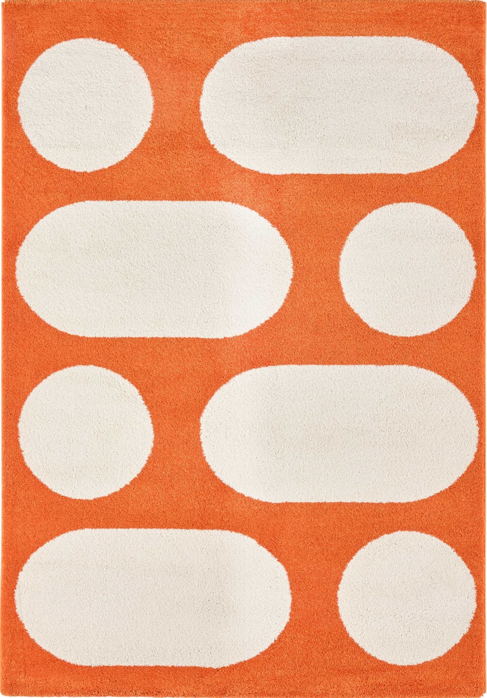 Vintage-Teppich 70er Jahre mit geometrischem Muster Orange
