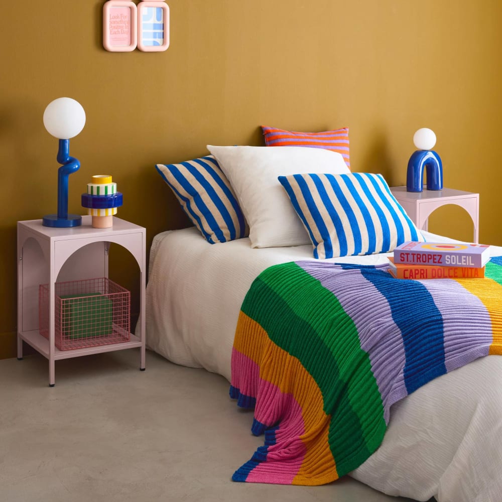 Lot de 2 tables de chevet, tables d'appoint rose