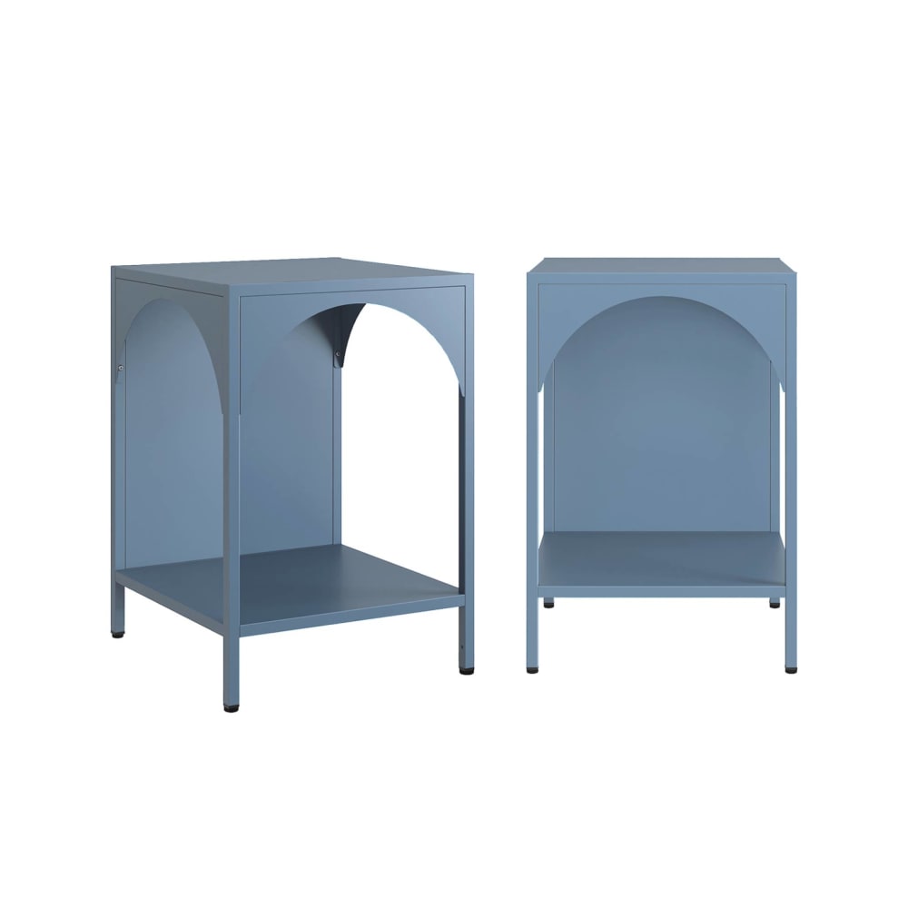 Lot de 2 tables de chevet, tables d'appoint bleu pétrole