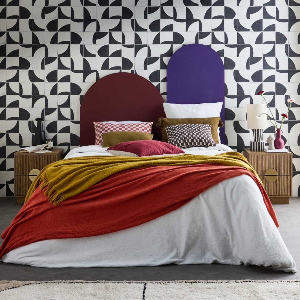 sweeek 2er Set-Nachttischen 2 Schubladen Mangoholz-Look geriffelt style exotic Braun Spanplatte