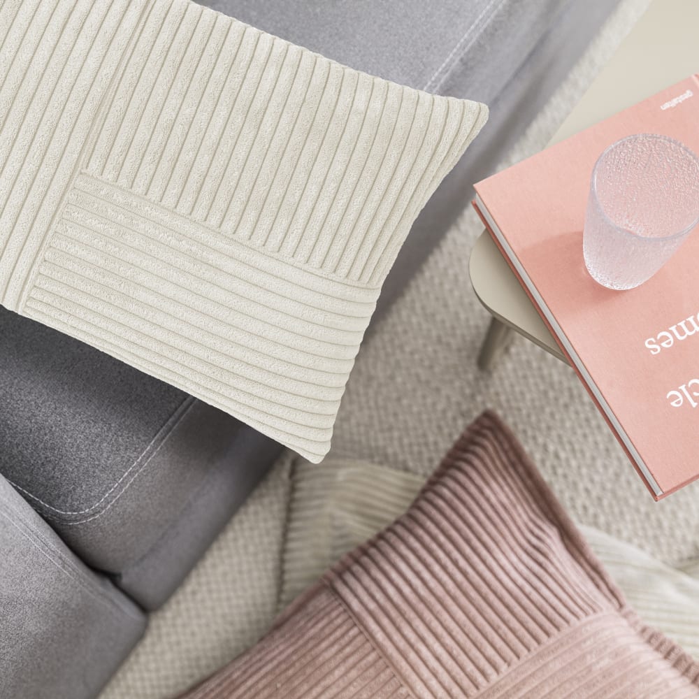 Housses de coussin velours cotelé beige-lot de 2-30x50 - Maisons du Monde