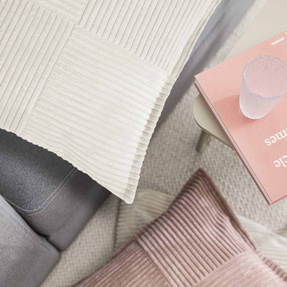 Housses de coussin velours cotelé beige-lot de 2-45x45 - Maisons du Monde